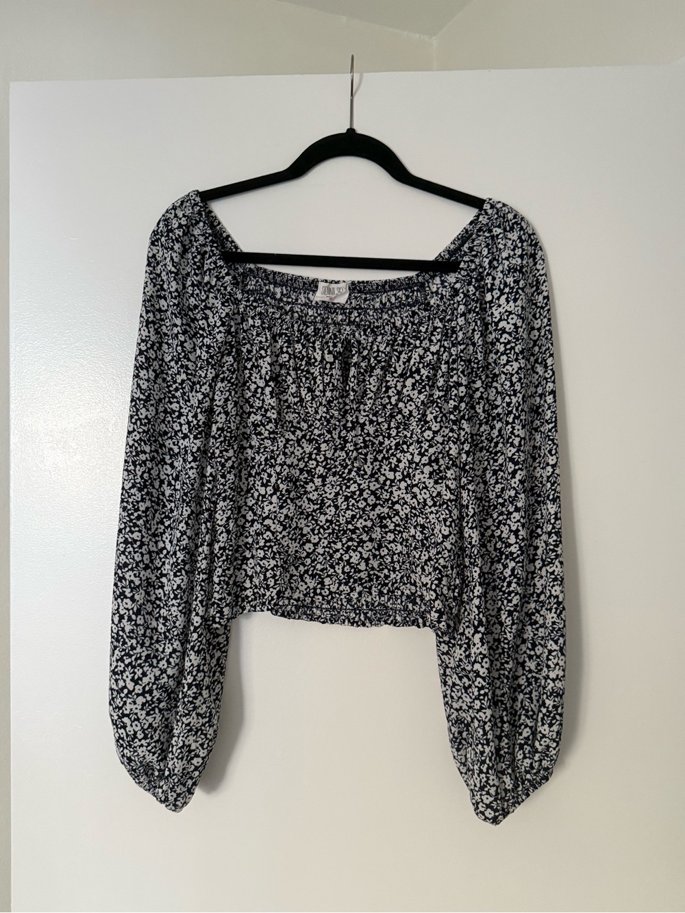 Sienna Sky Black & White Floral Off-Shoulder Blouse